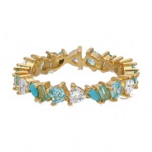 NEW NATIVE GEM women's vienna ring in green opal